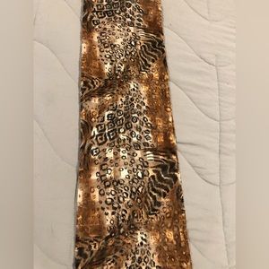 New animal print gold shimmering scarf